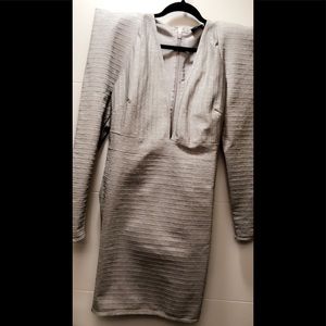 SILVER HIGH SHOULDER DRESS